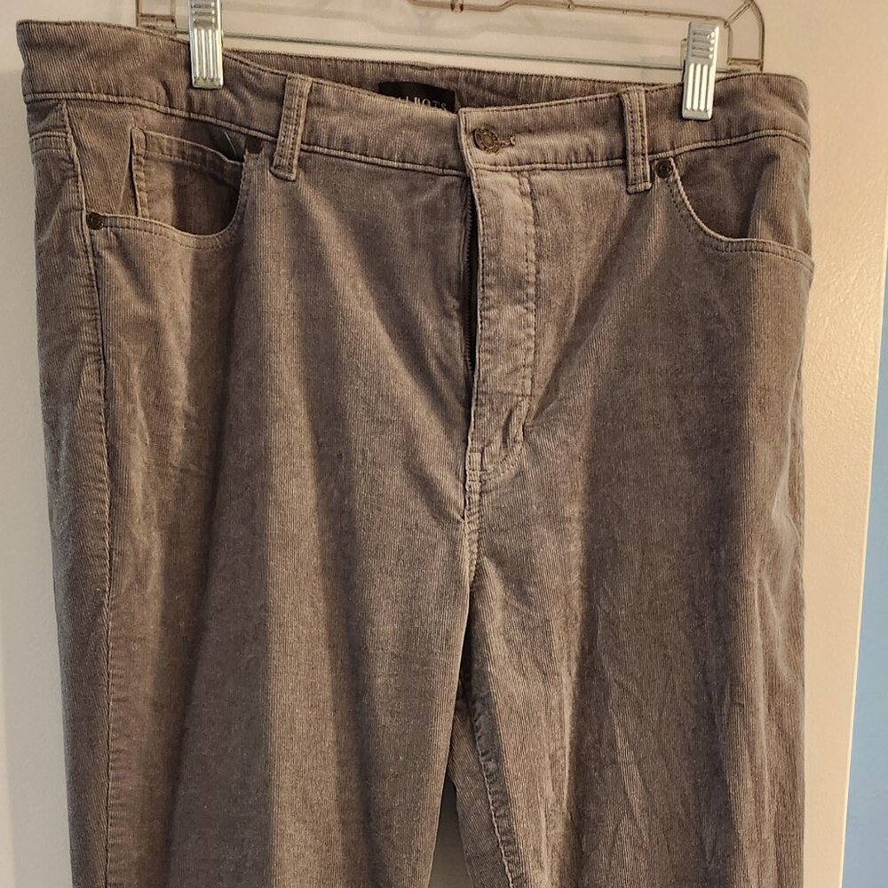 Talbots Curvy Gray Corduroy Straight Leg Pants size 14